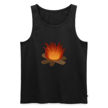 Lagerfeuer - Männer Premium Bio Tank Top - Schwarz - Vorne - Michal (187cm)