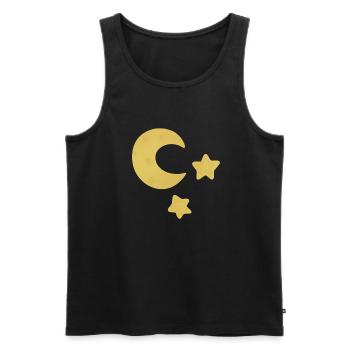 Lune et étoiles - Débardeur bio Premium Homme - noir - Devant - Michal (187cm)
