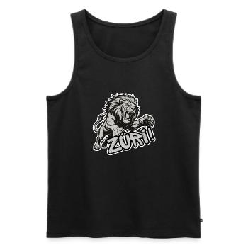 Zürich Löwe - Männer Premium Bio Tank Top - Schwarz - Vorne - Michal (187cm)