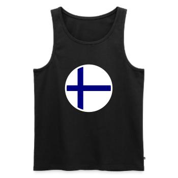 Finland Flag Flag - Men's Premium Organic Tank Top - black - Front - AI Model Male 178 light (178cm)