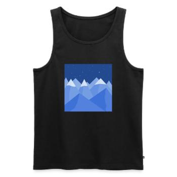 Blaue Landschaft - Männer Premium Bio Tank Top - Schwarz - Vorne - AI Model Male 178 light (178cm)