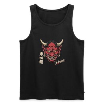 Japanische Maske - Männer Premium Bio Tank Top - Schwarz - Vorne - AI Model Male 178 light (178cm)