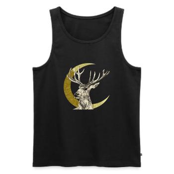 Hirsch - Männer Premium Bio Tank Top - Schwarz - Vorne - AI Model Male 178 light (178cm)