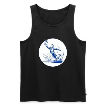 Goalkeeper (blue and white) - Men's Premium Organic Tank Top - black - Front - AI Model Male 178 light (178cm)