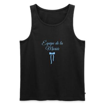 Team The Bride Blue Bow - Men's Premium Organic Tank Top - black - Front - AI Model Male 178 light (178cm)