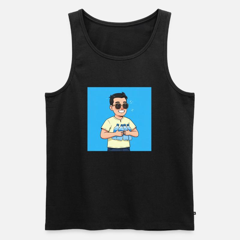 VU WasserVerkaufAsMännlich - Männer Premium Bio Tank Top - Schwarz