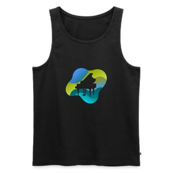 Pianist Music School Keyboard - Men's Premium Organic Tank Top - black - Front - Michal (187cm)
