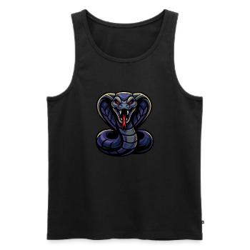 Cobra – Fureur ardente | Mascotte du zodiaque urbain - Débardeur bio Premium Homme - noir - Devant - AI Model Male 178 light (178cm)