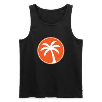 Palm tree icon beach - Men's Premium Organic Tank Top - black - Front - Michal (187cm)