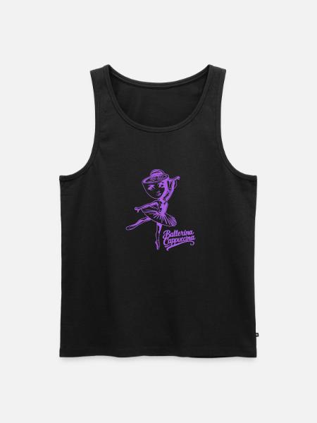 Balerina Cappuccina - Liliowy - Ekologiczny tank top męski Premium - czarny