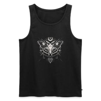 Mystical Moths Geometry Esoteric - Men's Premium Organic Tank Top - black - Front - AI Model Male 178 light (178cm)