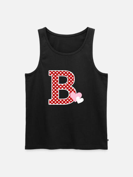 Buchstabe B Herz - Männer Premium Bio Tank Top - Schwarz