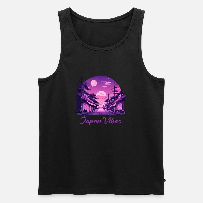 Japan-Vibes - Männer Premium Bio Tank Top - Schwarz