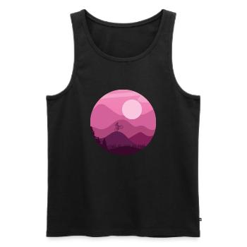 Mountainbiker - Männer Premium Bio Tank Top - Schwarz - Vorne - Michal (187cm)