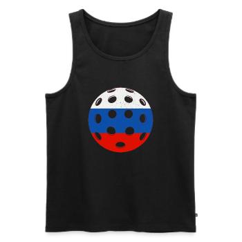 Pickleball Russia - Men's Premium Organic Tank Top - black - Front - AI Model Male 178 light (178cm)