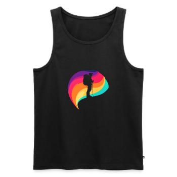 Wanderung Bergsteigen Gipfel - Männer Premium Bio Tank Top - Schwarz - Vorne - Michal (187cm)