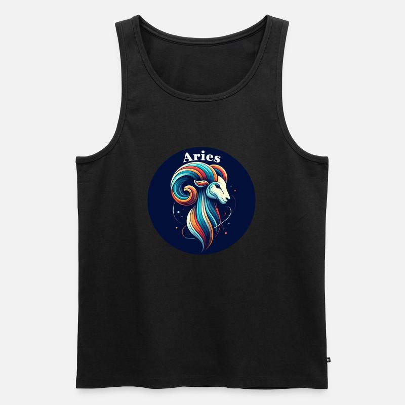 Widder Widder bunt - Männer Premium Bio Tank Top - Schwarz