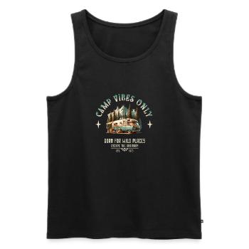 Campers in the mountains - Men's Premium Organic Tank Top - black - Front - Michal (187cm)