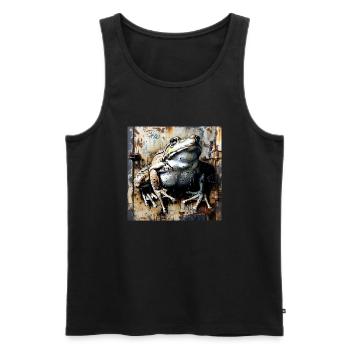 Graffiti Toad Toad Frog Rust Metal Urban - Men's Premium Organic Tank Top - black - Front - Michal (187cm)