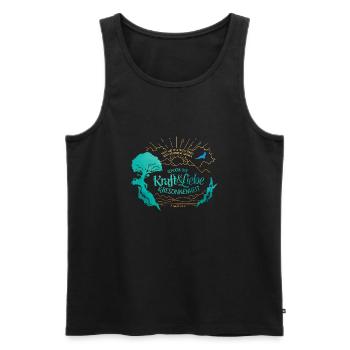 Gott hat uns keinen Geist der Furcht gegeben - Männer Premium Bio Tank Top - Schwarz - Vorne - Michal (187cm)