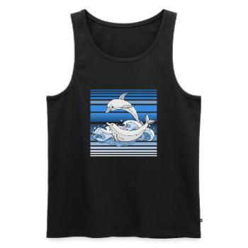 Delphine - Männer Premium Bio Tank Top - Schwarz - Vorne - Michal (187cm)