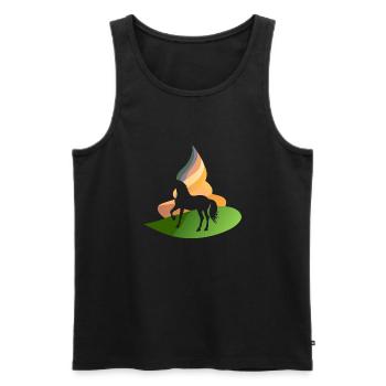 Pferd Ponyhof - Männer Premium Bio Tank Top - Schwarz - Vorne - Michal (187cm)