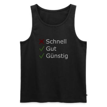 Everything is not possible: good and cheap - Men's Premium Organic Tank Top - black - Front - AI Model Male 178 light (178cm)