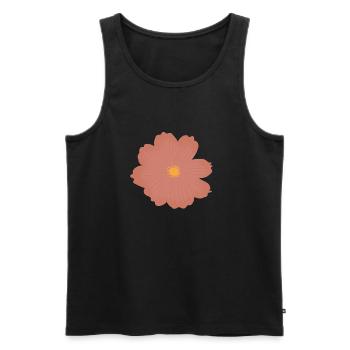 Fleur rose - Débardeur bio Premium Homme - noir - Devant - AI Model Male 178 light (178cm)