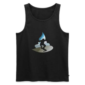 Longboard Kickflip - Männer Premium Bio Tank Top - Schwarz - Vorne - AI Model Male 178 light (178cm)