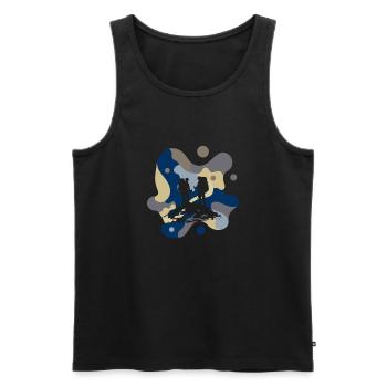 Wandern Bergsteigen - Männer Premium Bio Tank Top - Schwarz - Vorne - Michal (187cm)