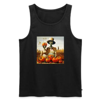 Tomato Farmer Man WomanTomato Landscape Surreal - Men's Premium Organic Tank Top - black - Front - Michal (187cm)