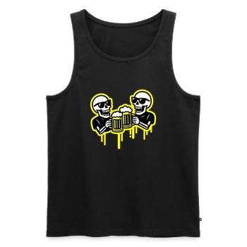 Skelett Party Bier Team - Männer Premium Bio Tank Top - Schwarz - Vorne - AI Model Male 178 light (178cm)