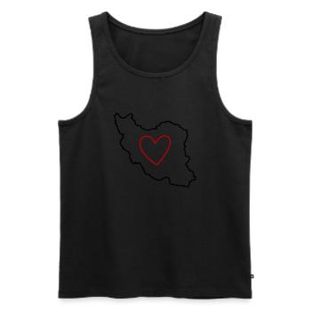 Iran Persia Love Heart - Men's Premium Organic Tank Top - black - Front - AI Model Male 178 light (178cm)