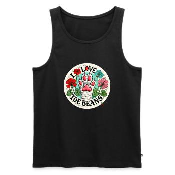 I Love Toe Beans - Men's Premium Organic Tank Top - black - Front - AI Model Male 178 light (178cm)