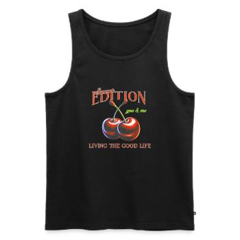 Summer Edition – Sweet & Juicy - Männer Premium Bio Tank Top - Schwarz - Vorne - AI Model Male 178 light (178cm)