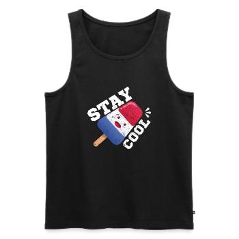 Summer Popsicle Stay Cool Funny Bomb Retro 80s - Débardeur bio Premium Homme - noir - Devant - Michal (187cm)