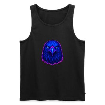 Blauer Adler Neon Kunst - Männer Premium Bio Tank Top - Schwarz - Vorne - AI Model Male 178 light (178cm)