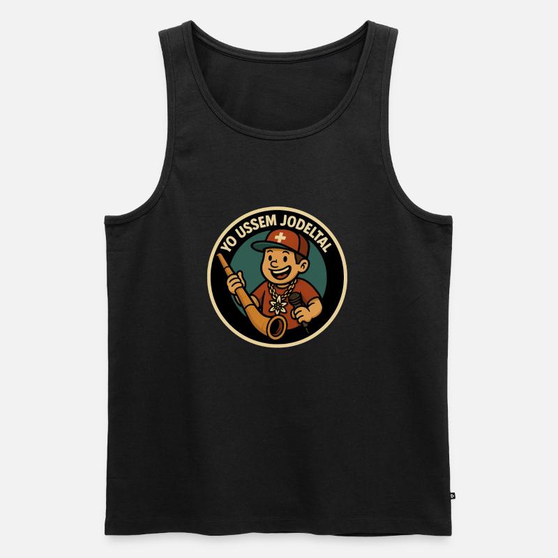 yo ussem jodeltal - Männer Premium Bio Tank Top - Schwarz