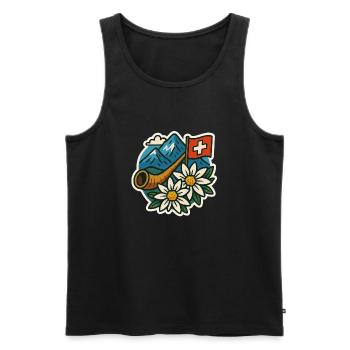 Schweizer tradition - Männer Premium Bio Tank Top - Schwarz - Vorne - AI Model Male 178 light (178cm)