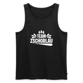 Team Zschorlau - Männer Premium Bio Tank Top - Schwarz - Vorne - Michal (187cm)