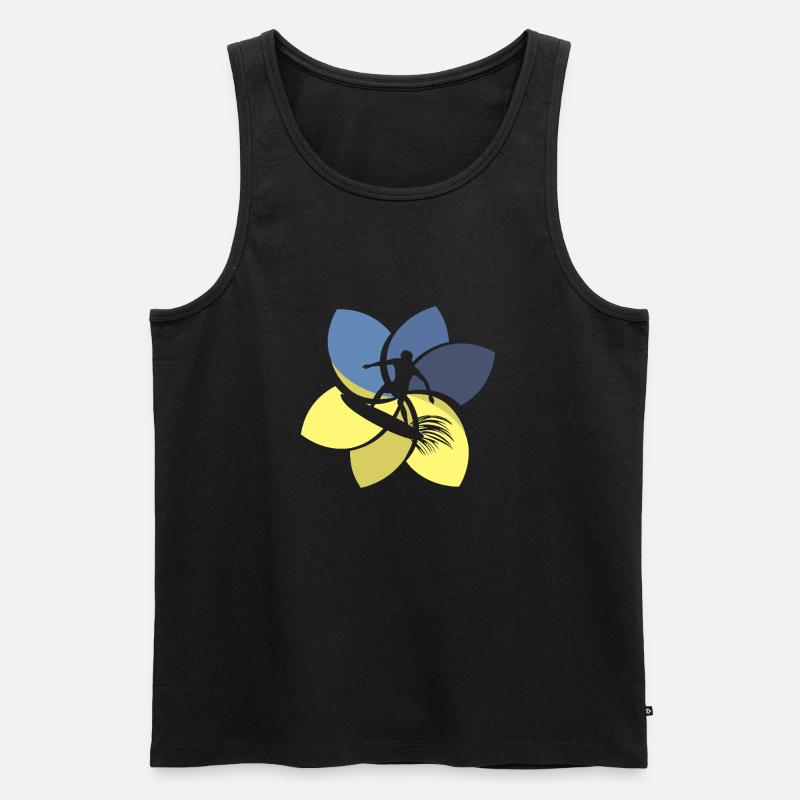Surfbrett Surfcamp - Männer Premium Bio Tank Top - Schwarz
