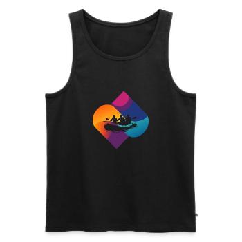 Rafting Paddeln - Männer Premium Bio Tank Top - Schwarz - Vorne - Michal (187cm)