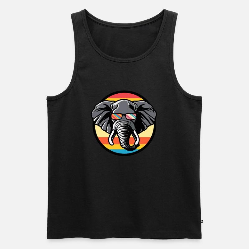 Elefant Comic Cool - Männer Premium Bio Tank Top - Schwarz