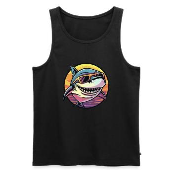 Hai Comic Cool - Männer Premium Bio Tank Top - Schwarz - Vorne - Michal (187cm)