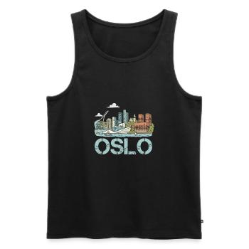 oslo stadt - Männer Premium Bio Tank Top - Schwarz - Vorne - Michal (187cm)