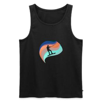 Wakeboard Surfen Wassersport - Männer Premium Bio Tank Top - Schwarz - Vorne - Michal (187cm)