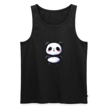Süßes Baby Panda im Chibi-Stil - Männer Premium Bio Tank Top - Schwarz - Vorne - AI Model Male 178 light (178cm)
