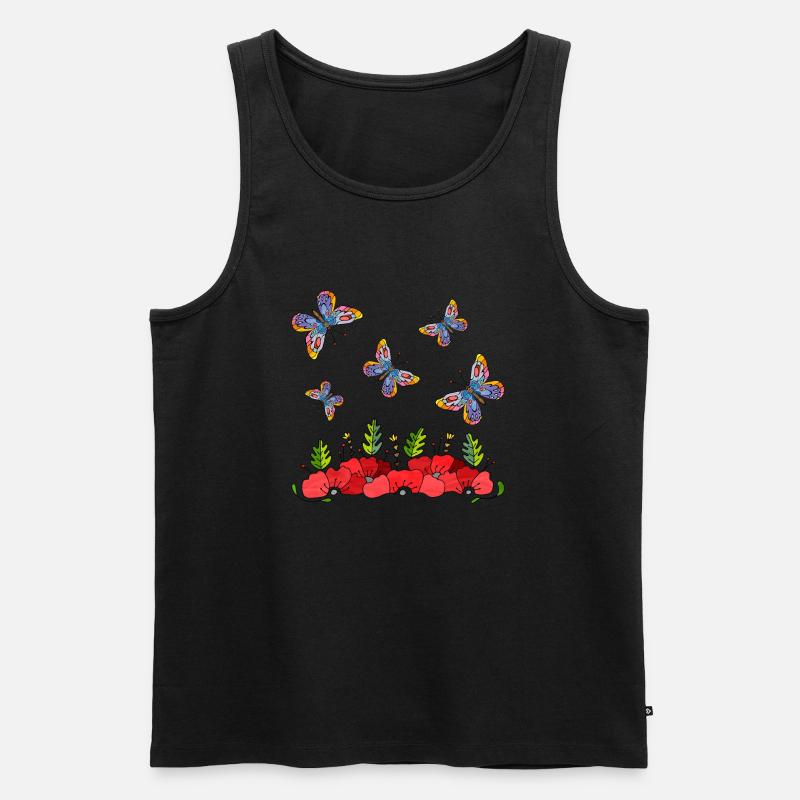 Schmetterlinge - Männer Premium Bio Tank Top - Schwarz