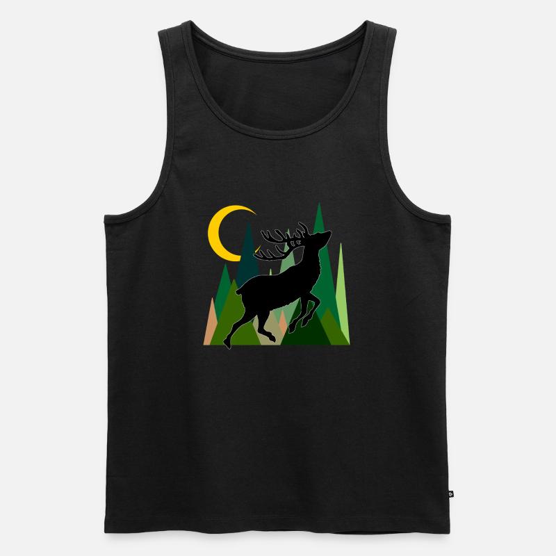 Hirsch - Männer Premium Bio Tank Top - Schwarz