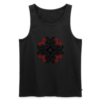 Ornament Floral Symbol - Männer Premium Bio Tank Top - Schwarz - Vorne - Michal (187cm)